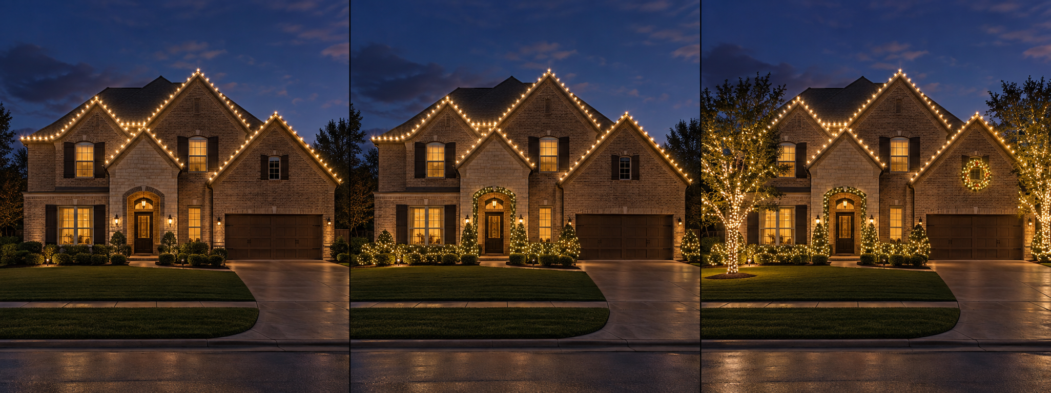 Three lighting design options for one home